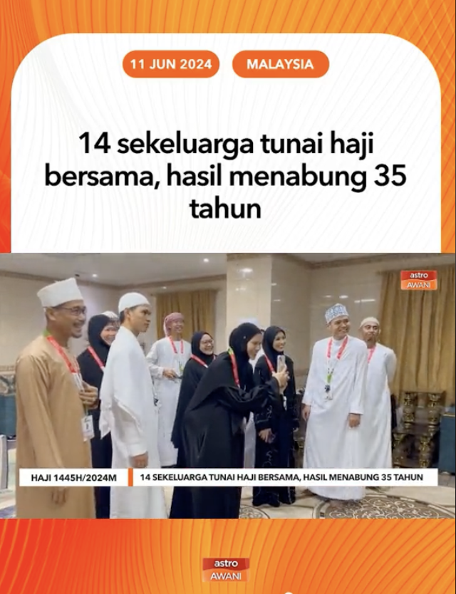 Menabung Sejak Anak Lahir, 14 Sekeluarga Dari Mukah Berjaya Tunai Haji Bersama